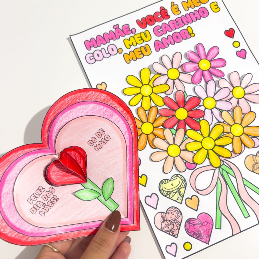 Cartão para colorir- Dia das mães