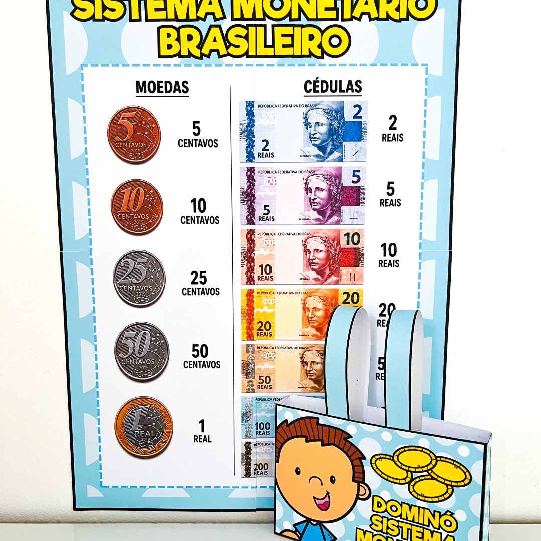 💰✨ Kit Cartaz e Dominó – Sistema Monetário Brasileiro ✨💰